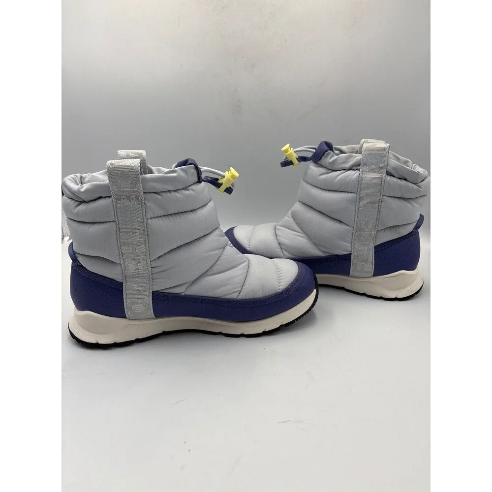 The North Face Big Kids Thermoball Blue and Gray Snow Boots Waterproof‎ Size 4